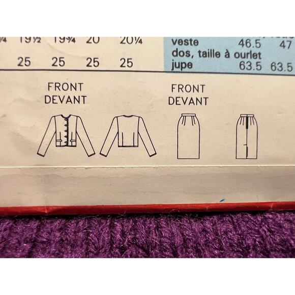 Butterick 5034 pattern blazer boxy boyfriend 1980s size 6 8 10 - Picture 7 of 7